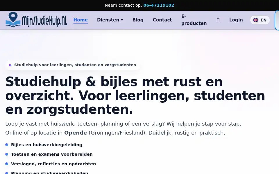 Screenshot of mijnstudiehulp.nl