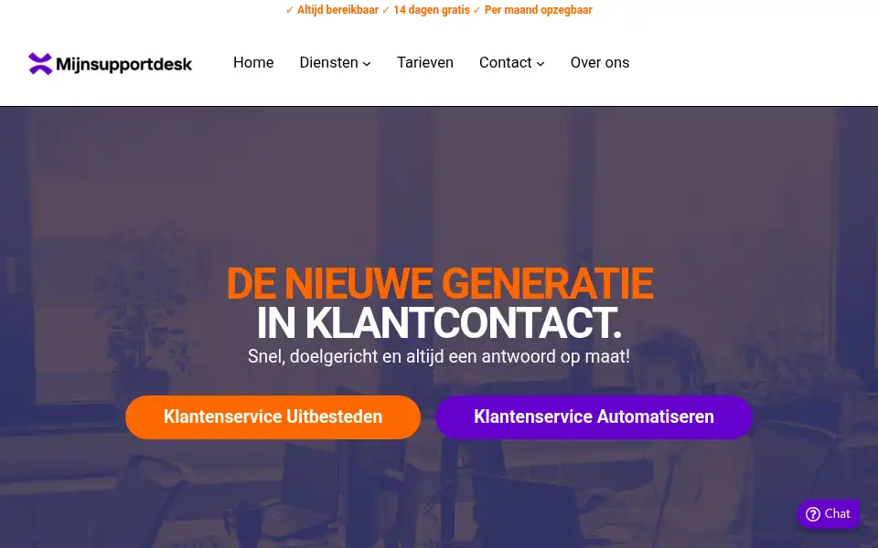 Screenshot of mijnsupportdesk.nl