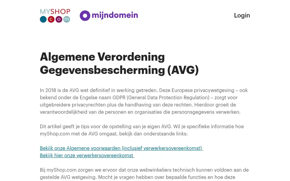 Screenshot of mijnwinkel.nl