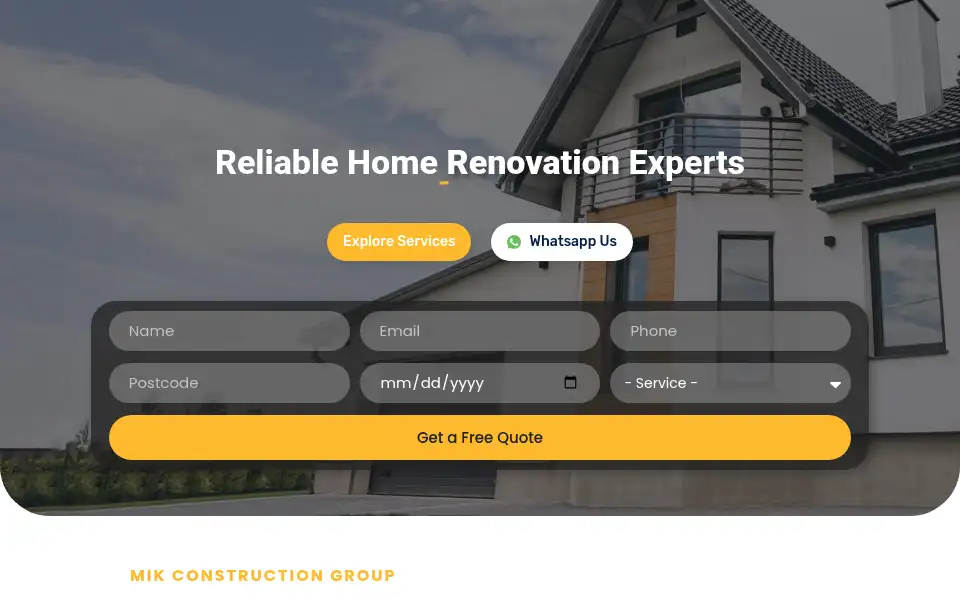 Screenshot of mikconstructionsgroup.co.uk
