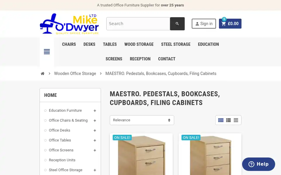 Screenshot of mikeodwyerofficefurniture.co.uk