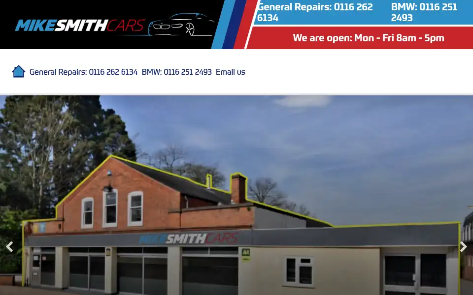 Screenshot of mikesmithcars.co.uk