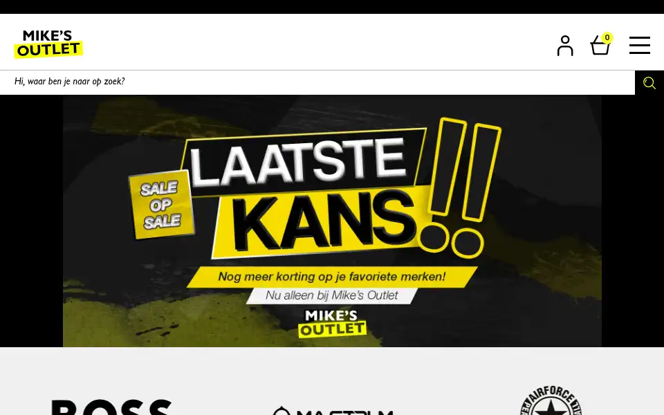 Screenshot of mikesoutlet.nl