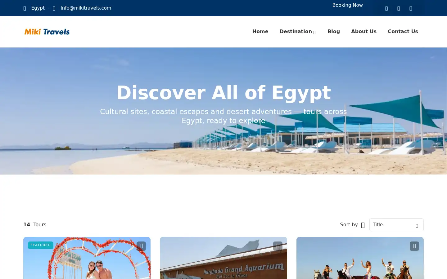 Screenshot of mikitravels.com