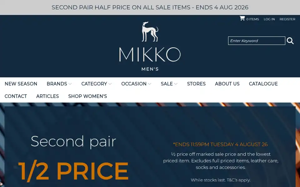 Screenshot of mikkomens.nz