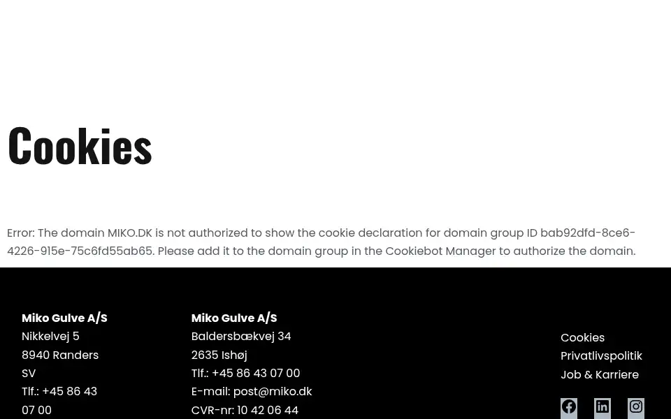 Screenshot of miko.dk