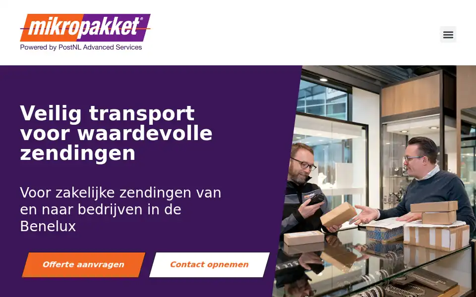 Screenshot of mikropakket.be