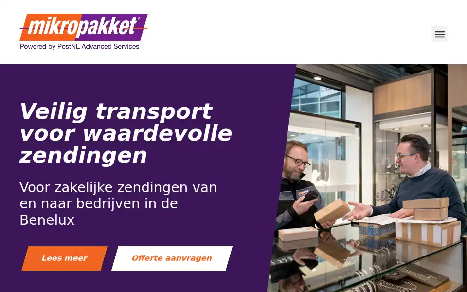 Screenshot of mikropakket.nl