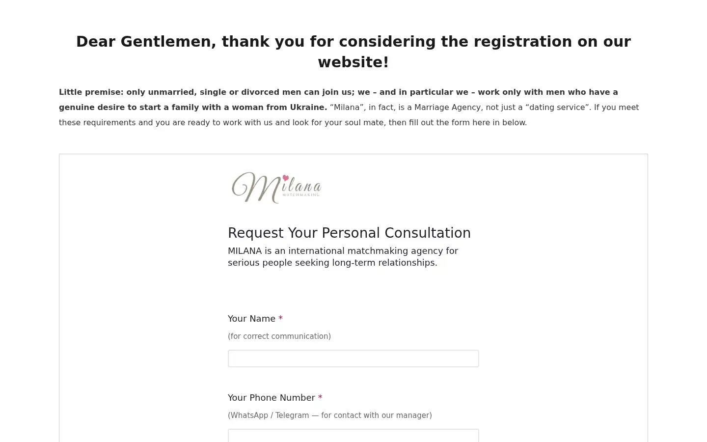Screenshot of milana-love.com