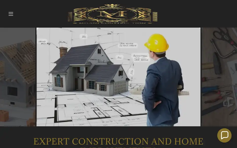 Screenshot of milaniconstruction.co.uk