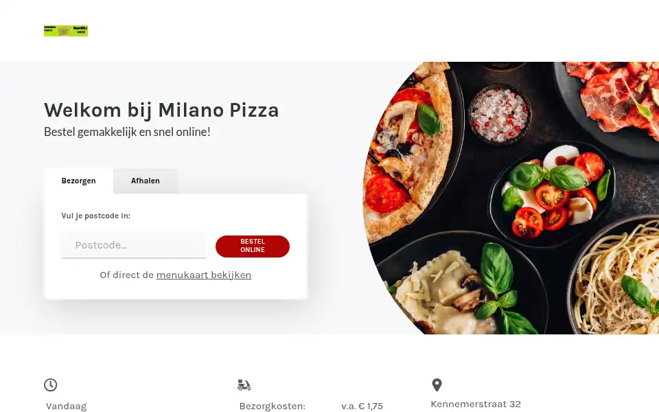 Screenshot of milano-pizza.nl