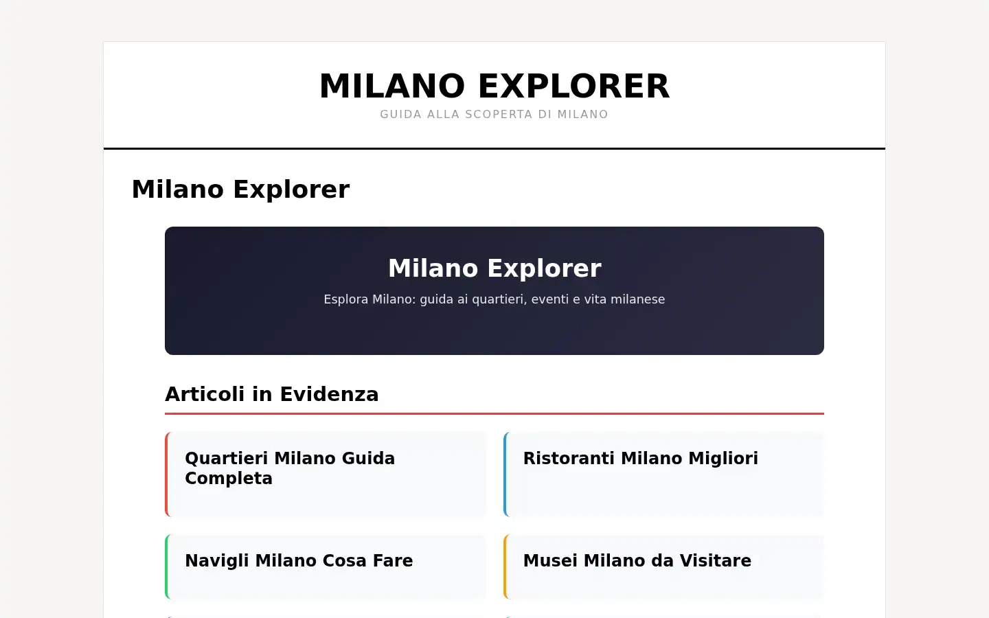 Screenshot of milanoexplorer.it