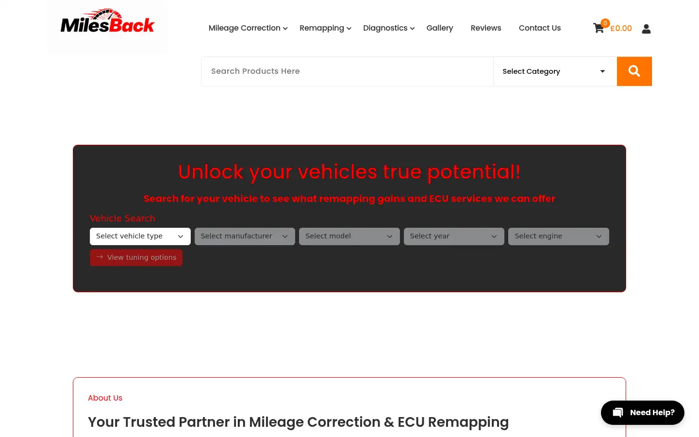 Screenshot of milesback.co.uk