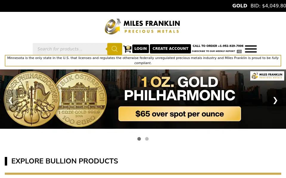 Screenshot of milesfranklin.com