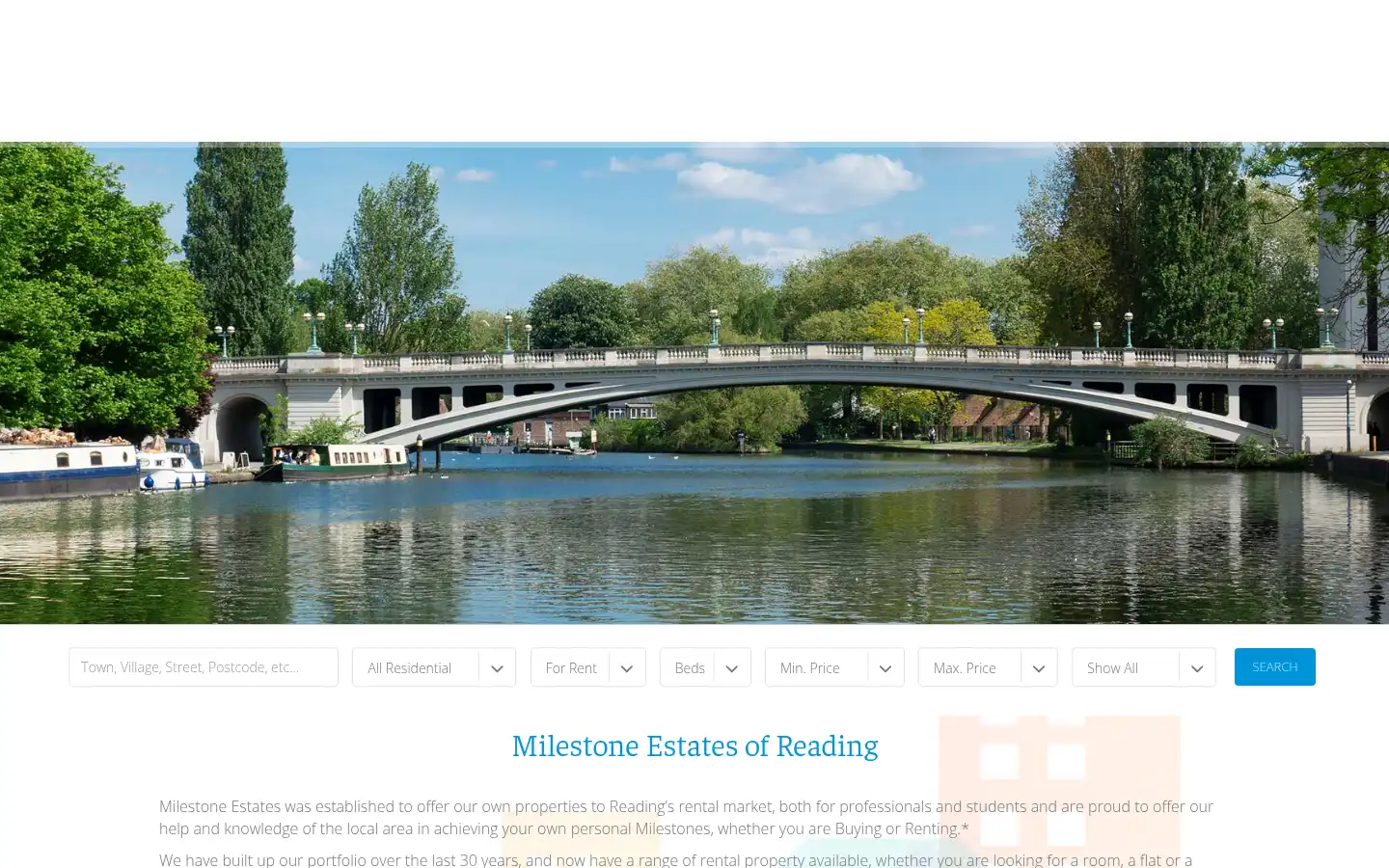 Screenshot of milestoneestates.com
