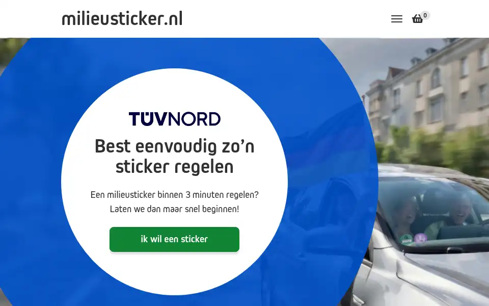 Screenshot of milieusticker.nl