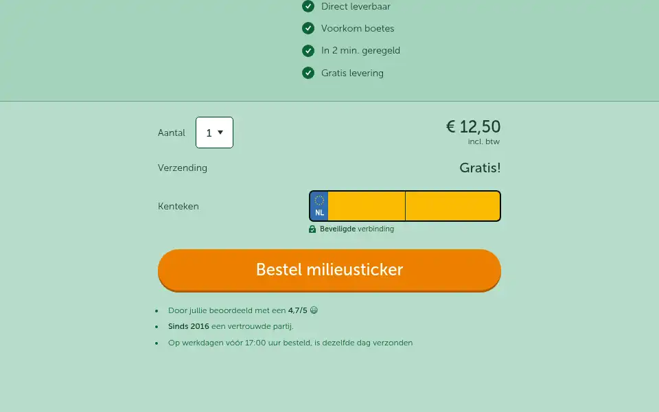 Screenshot of milieusticker.shop