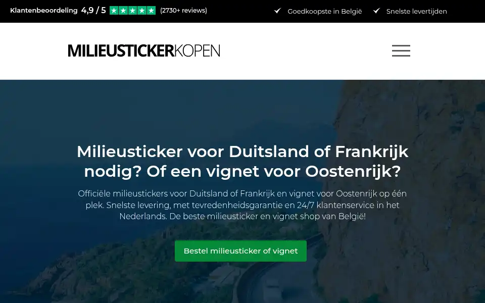 Screenshot of milieustickerkopen.be