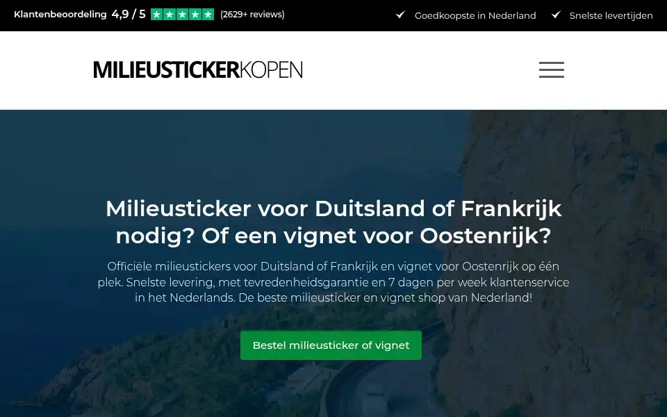 Screenshot of milieustickerkopen.nl