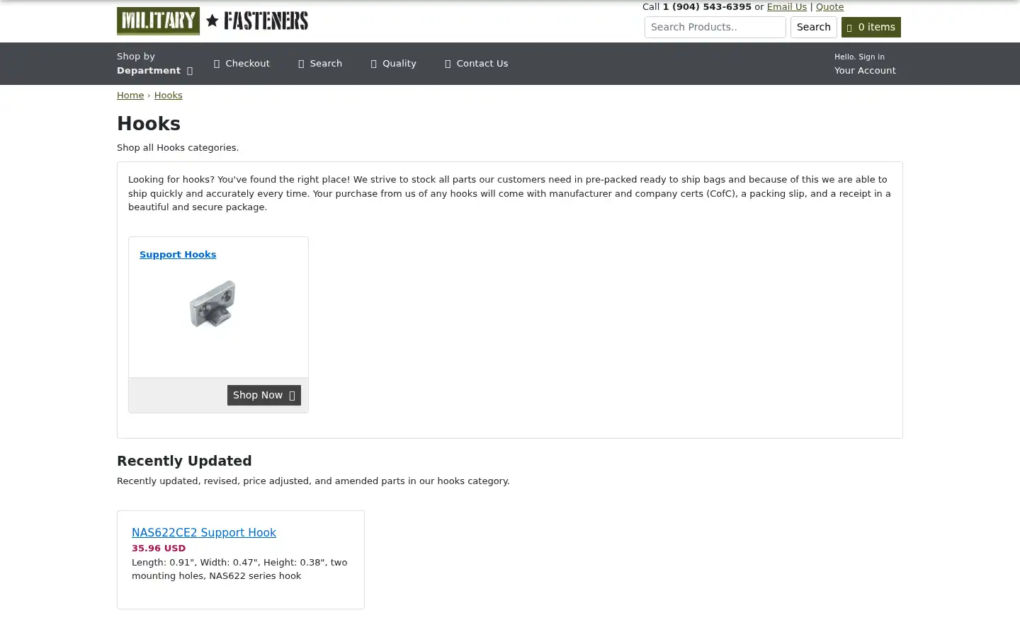 Screenshot of military-fasteners.com