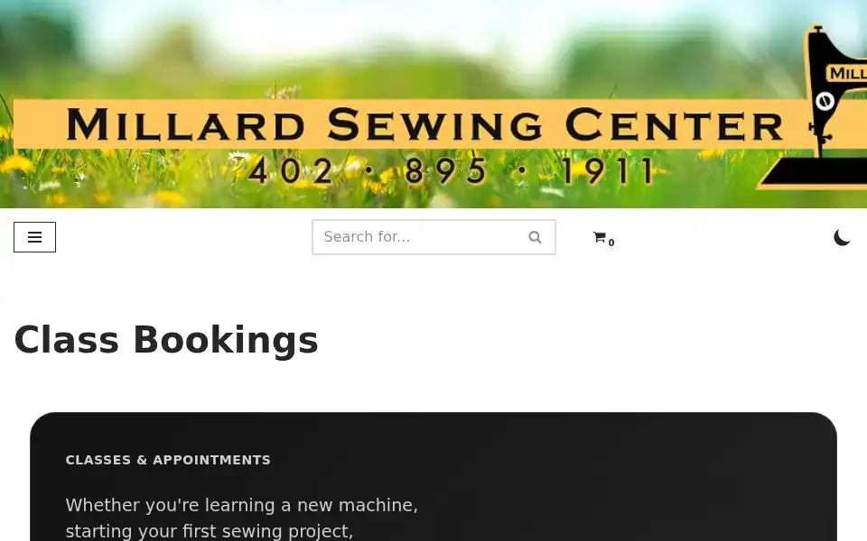 Screenshot of millardsewing.com
