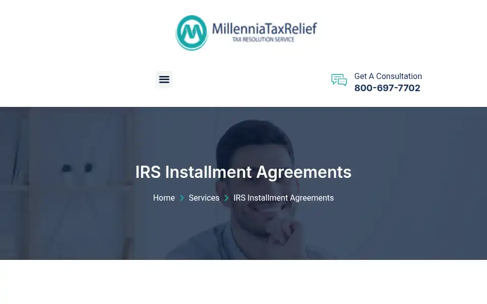 Screenshot of millenniataxrelief.com