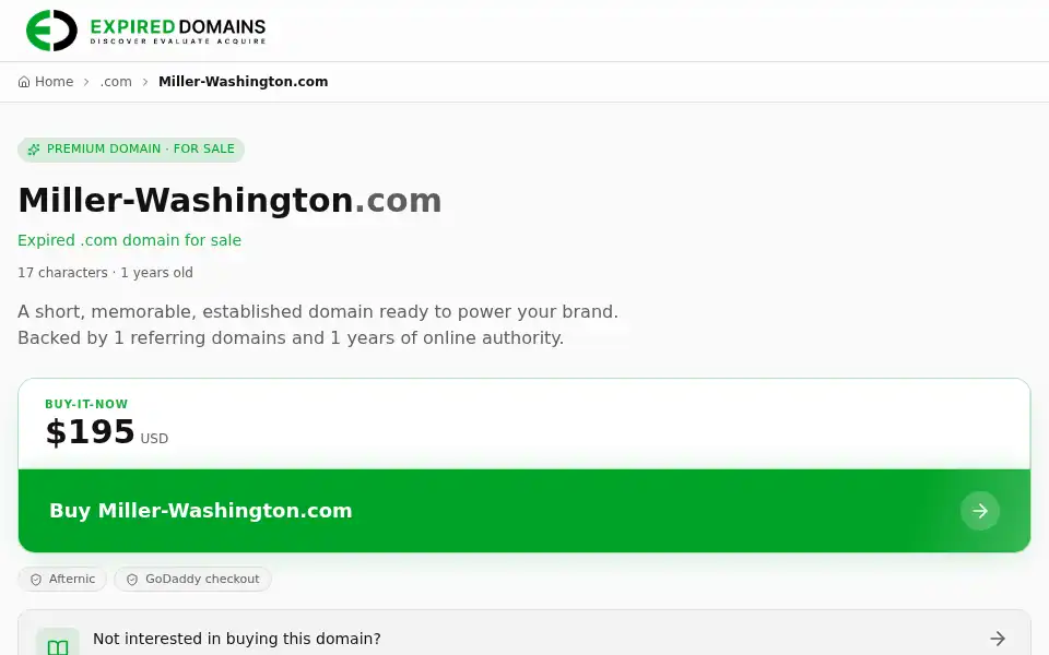 Screenshot of miller-washington.com
