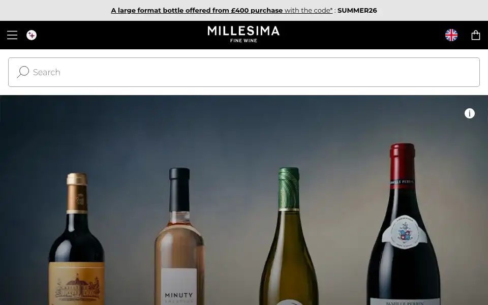 Screenshot of millesima.co.uk