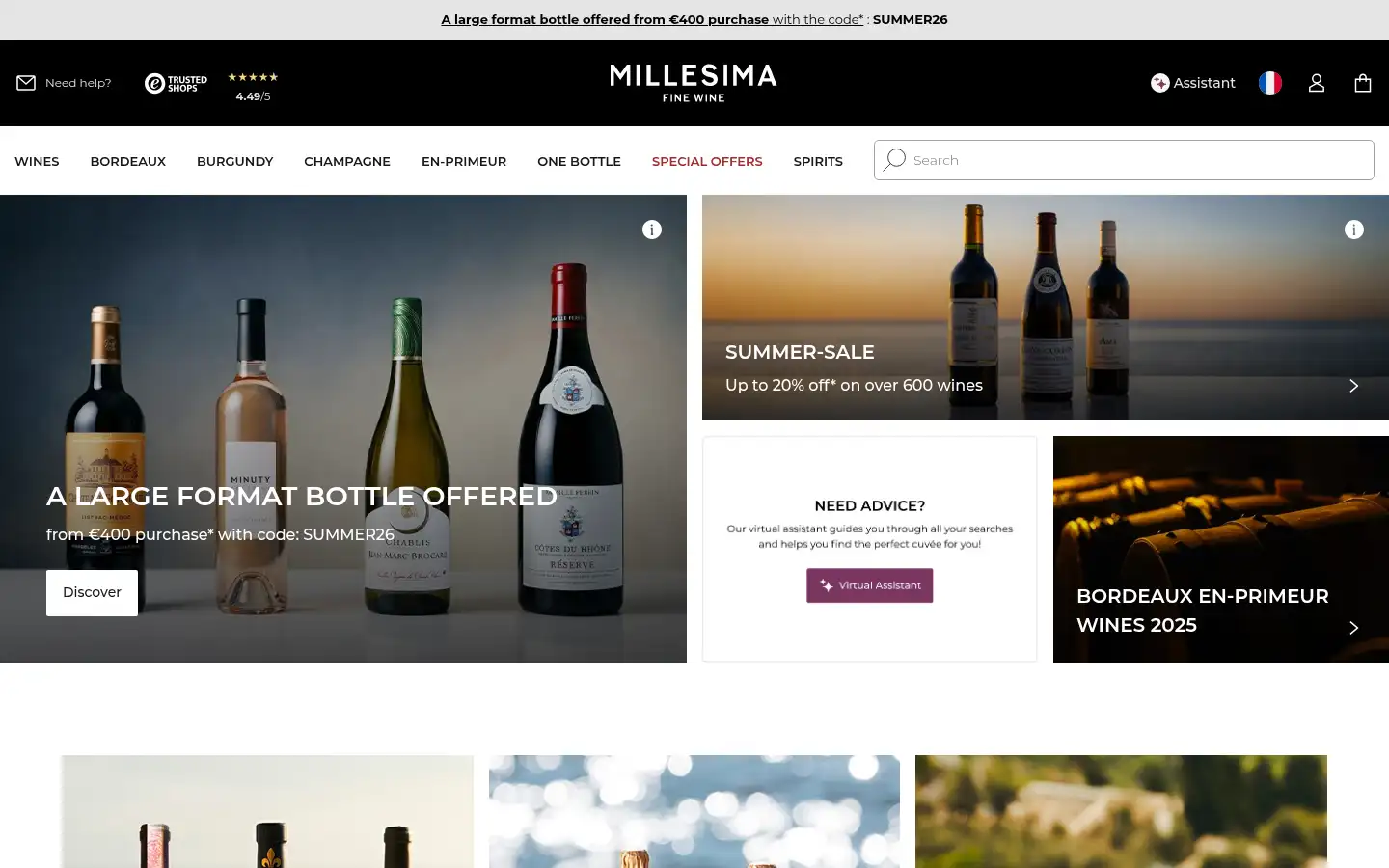 Screenshot of millesima.com