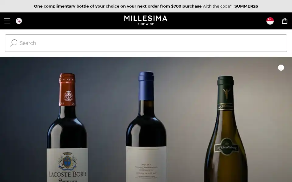 Screenshot of millesima.sg