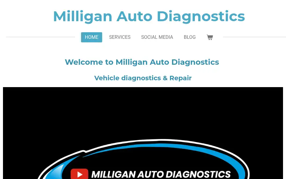 Screenshot of milliganautodiagnostics.co.uk
