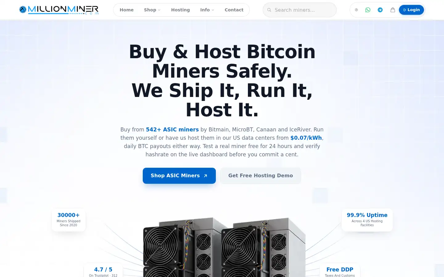 Screenshot of millionminer.com