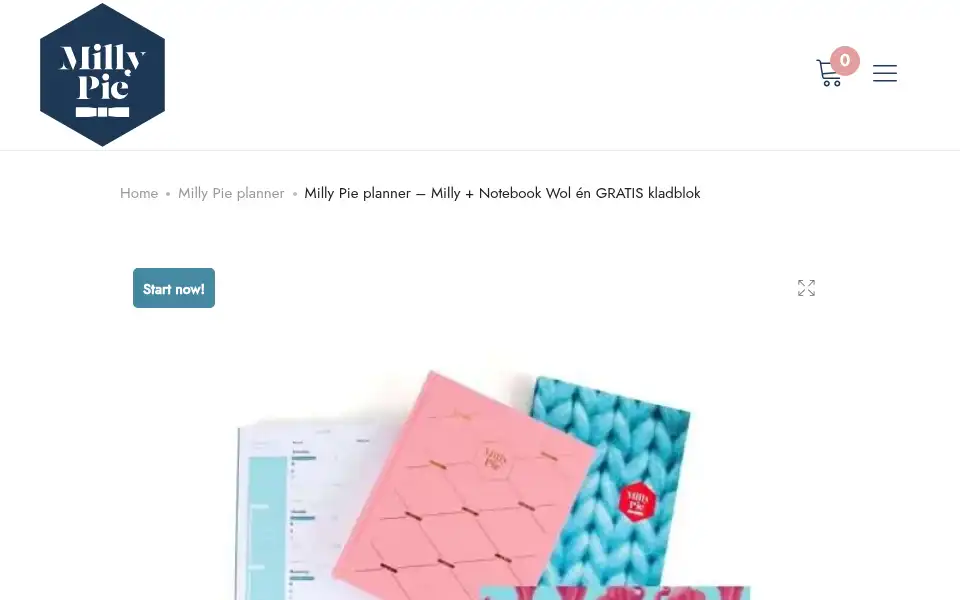 Screenshot of millypie.nl