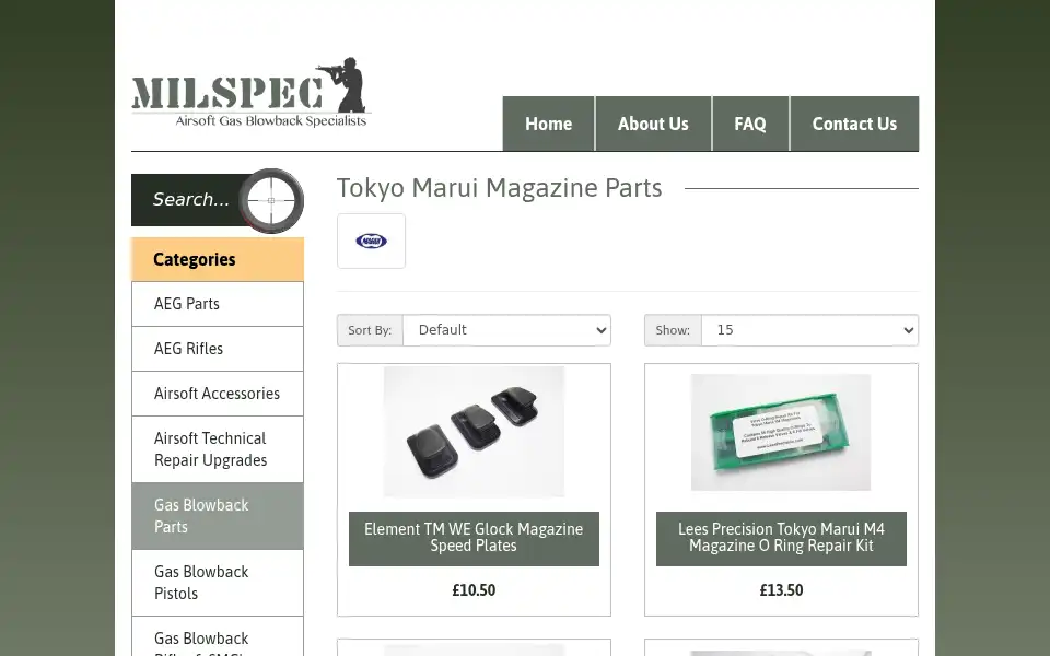 Screenshot of milspecsolutions.co.uk