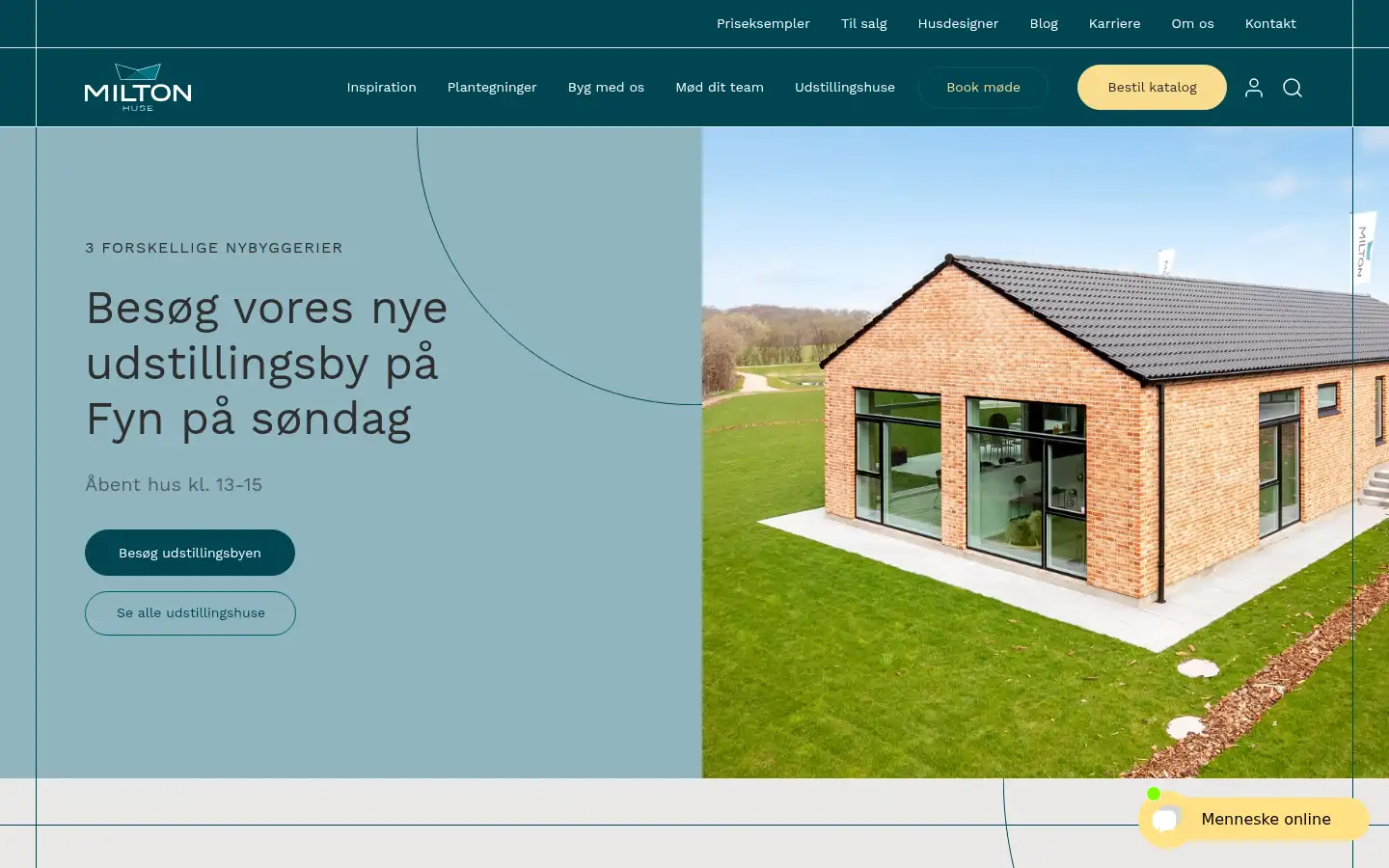 Screenshot of miltonhuse.dk