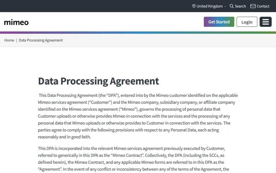 Screenshot of mimeo.co.uk
