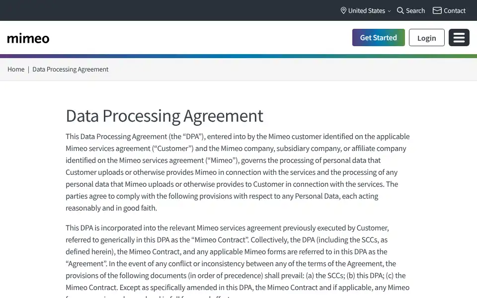 Screenshot of mimeo.com