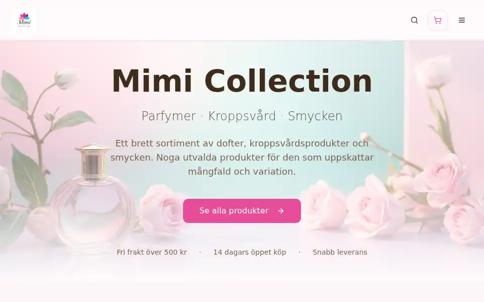 Screenshot of mimicollection.se