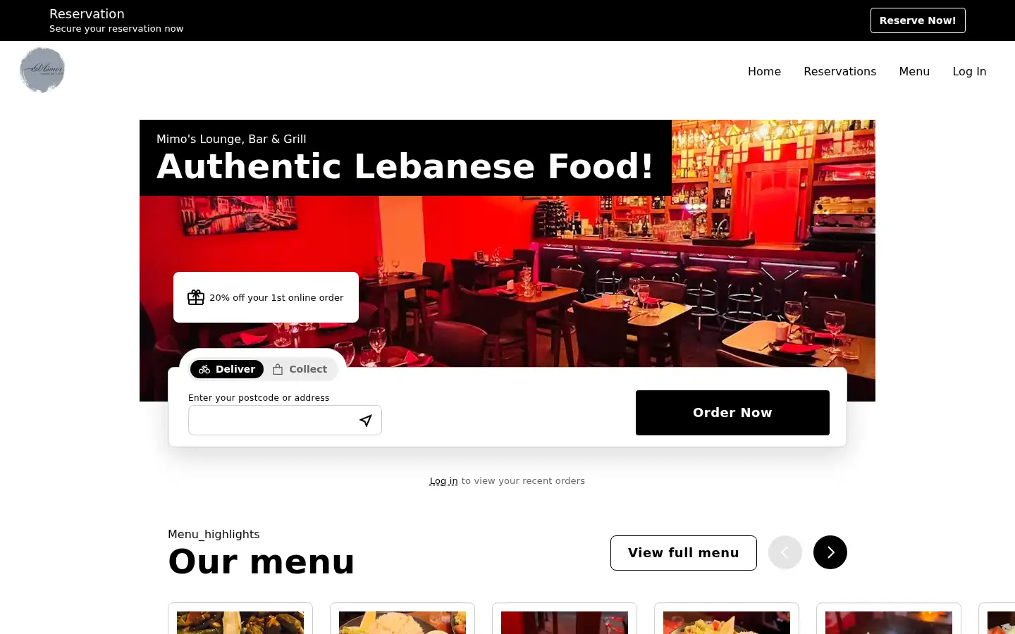 Screenshot of mimoslounge.co.uk