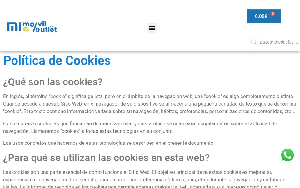 Screenshot of mimoviloutlet.com