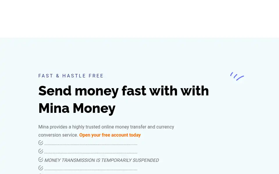 Screenshot of minaexpress.com