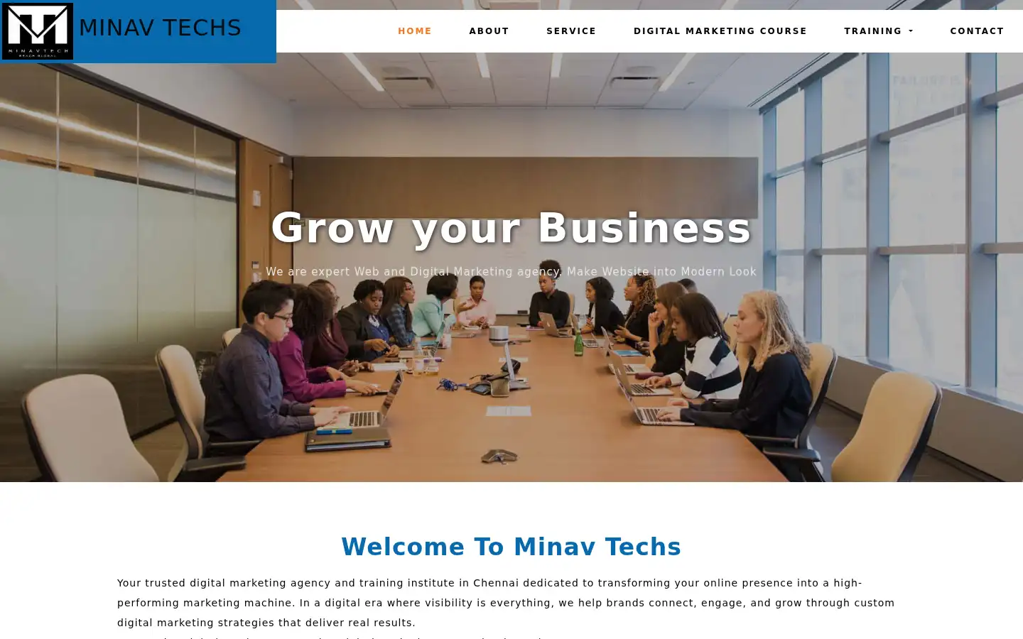 Screenshot of minavtechs.com