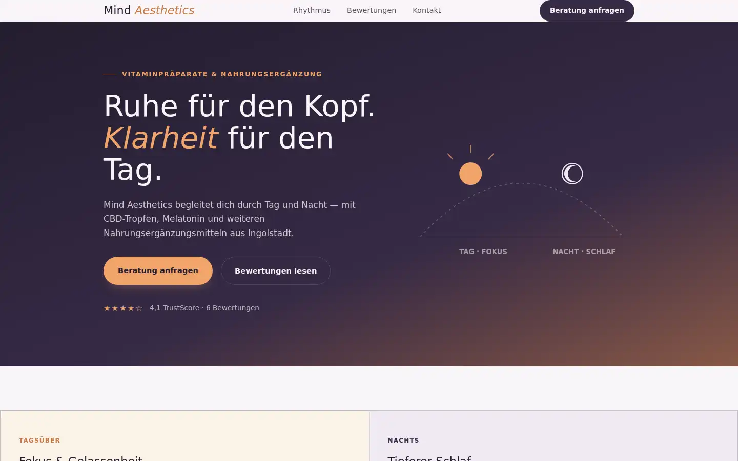 Screenshot of mindaesthetics.de