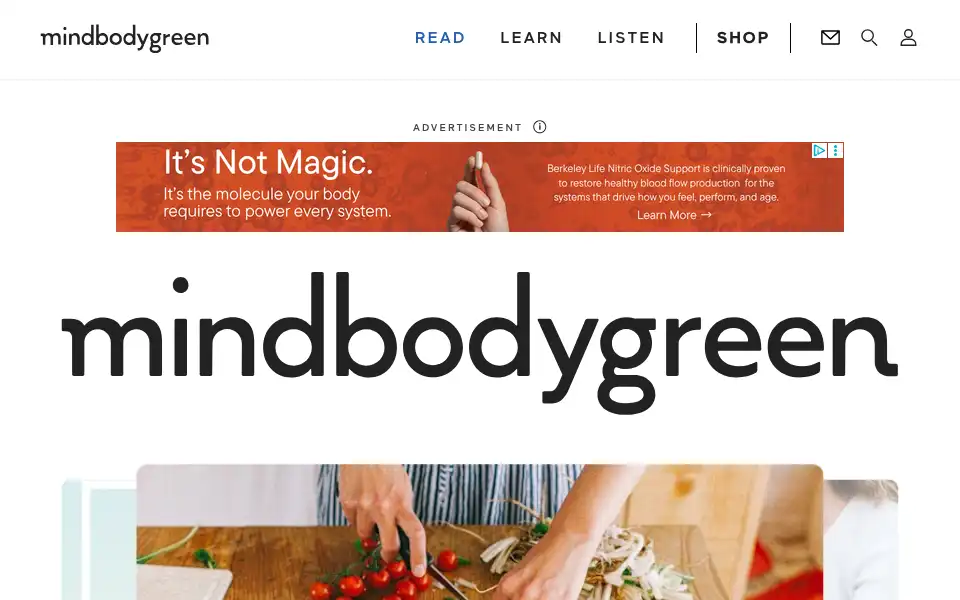 Screenshot of mindbodygreen.com