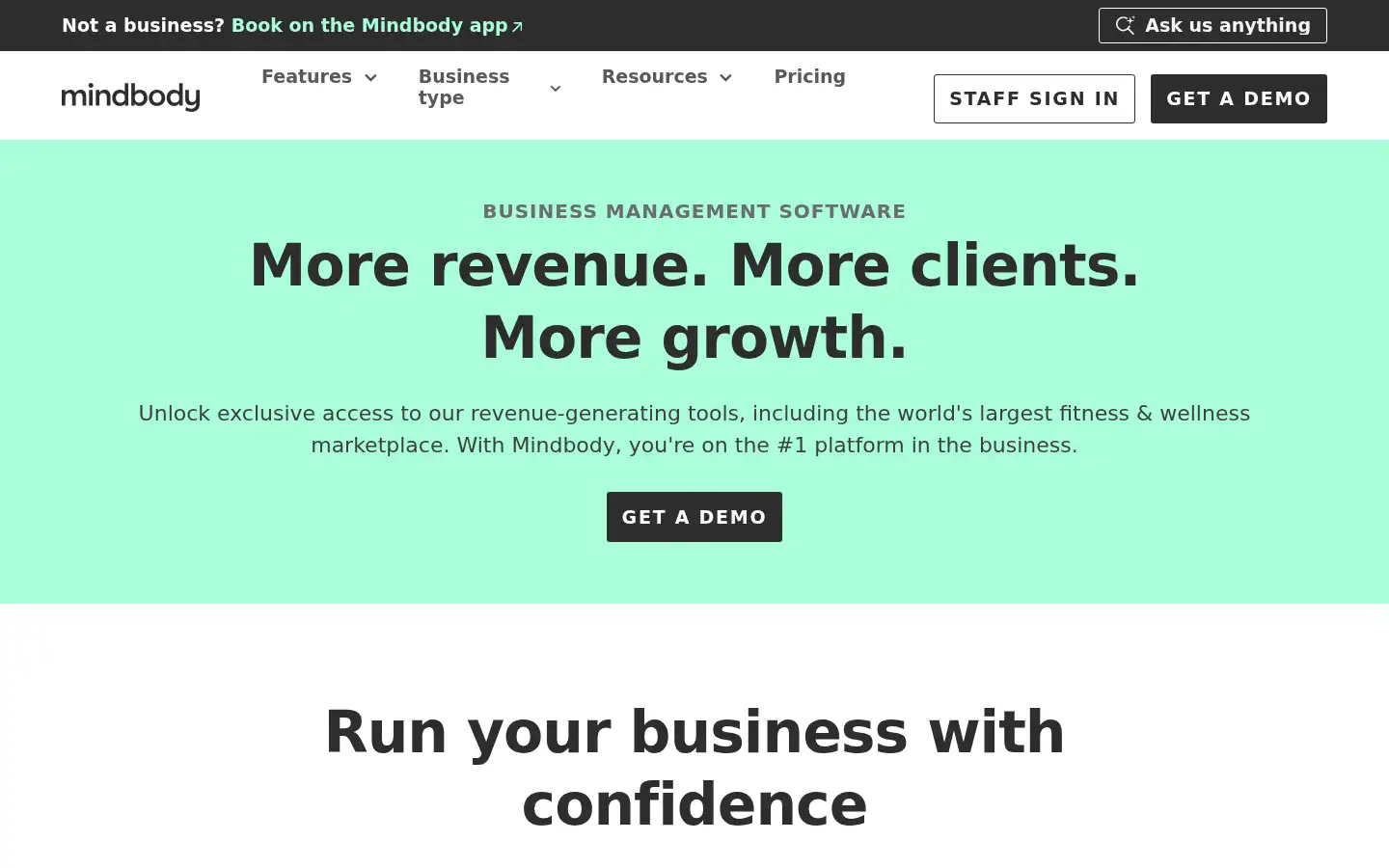 Screenshot of mindbodyonline.com