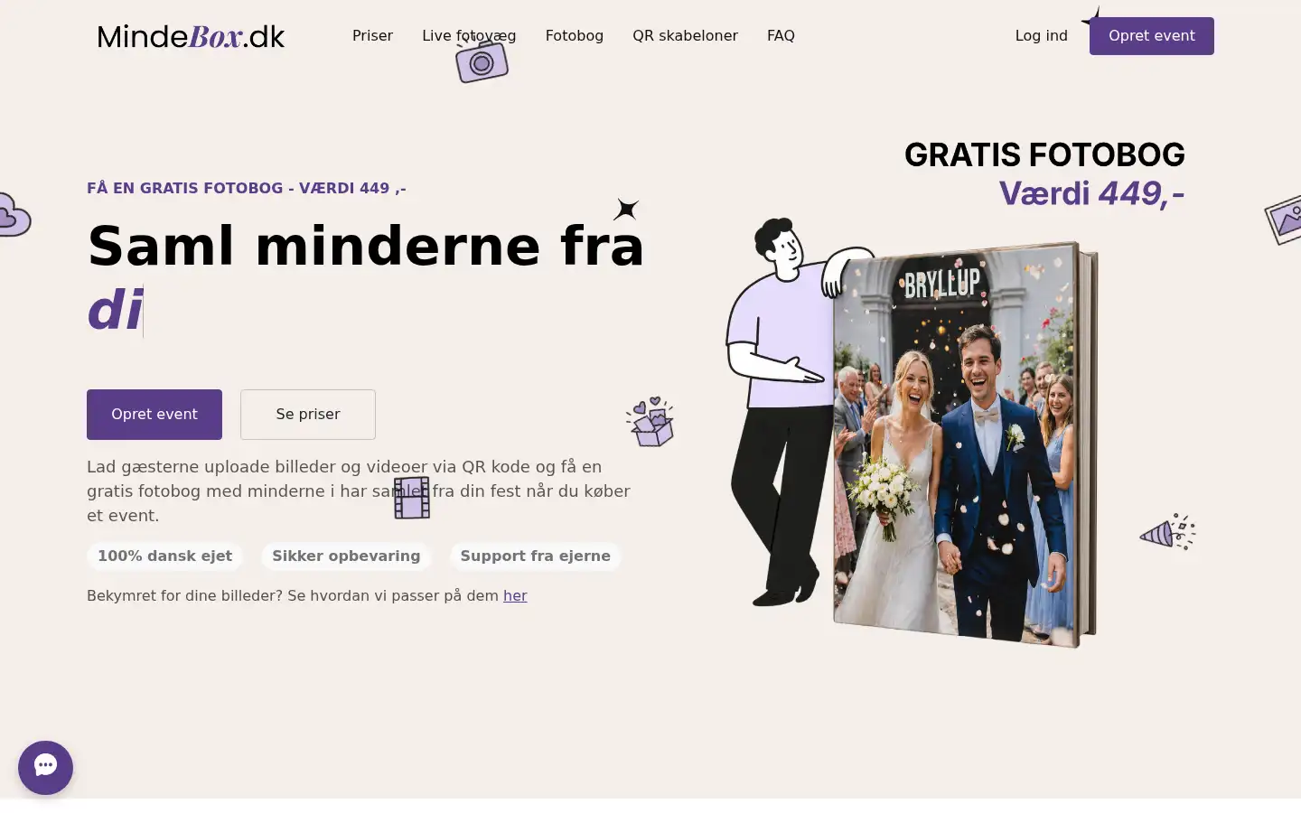 Screenshot of mindebox.dk