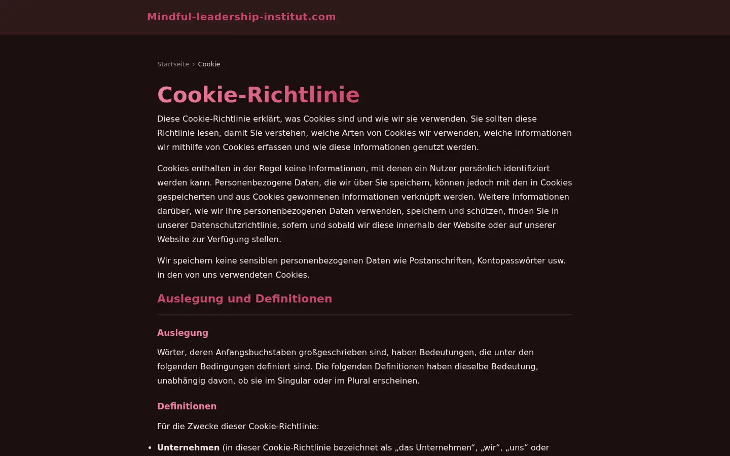 Screenshot of mindful-leadership-institut.com
