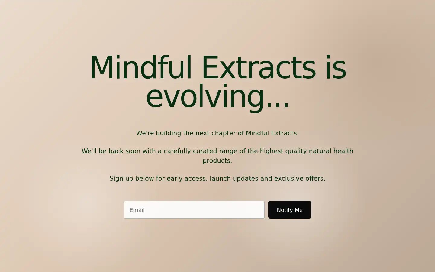 Screenshot of mindfulextracts.co.uk
