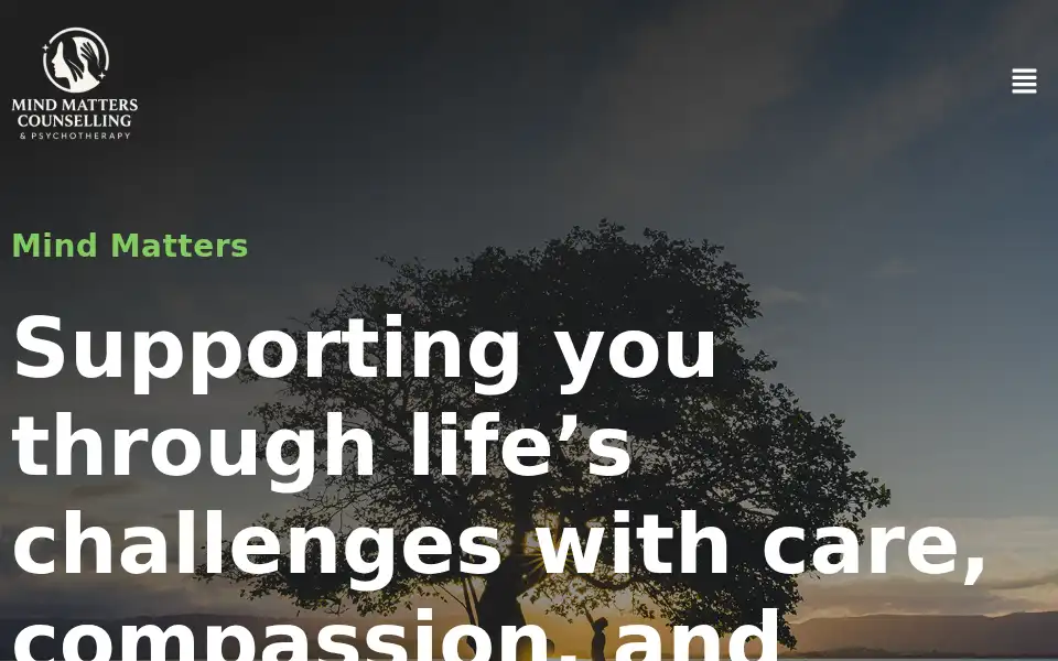 Screenshot of mindmatterscounselling.ie