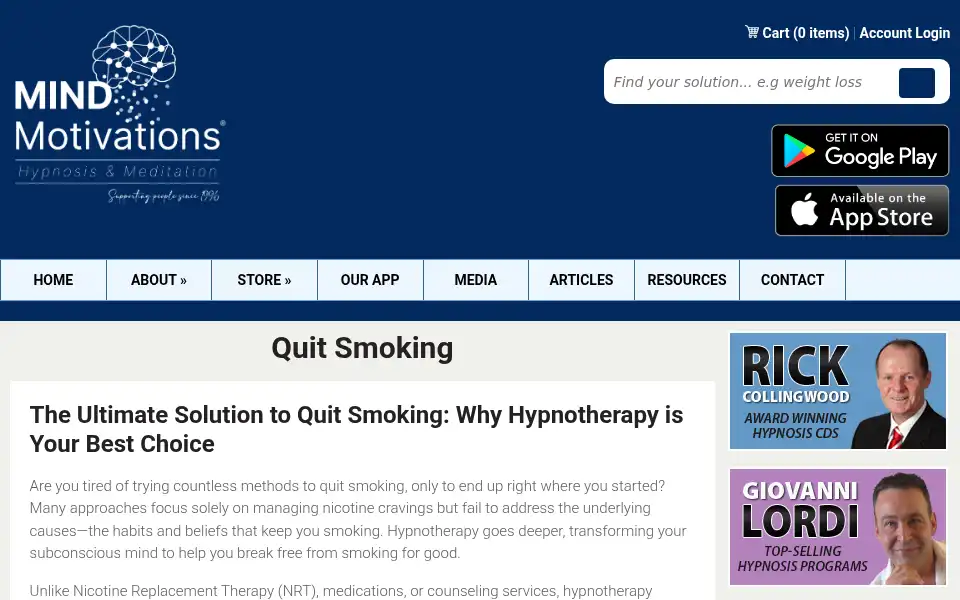 Screenshot of mindmotivations.com